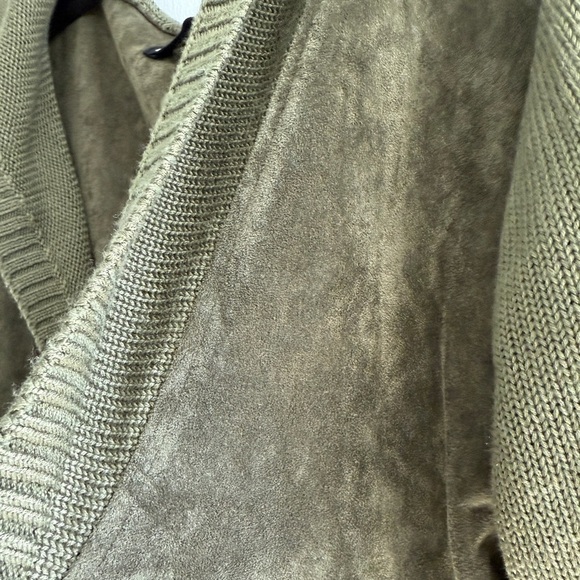 BlankNyc Faux Suede Dark Green Hoodie Cardigan - Picture 4 of 13